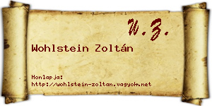 Wohlstein Zoltán névjegykártya